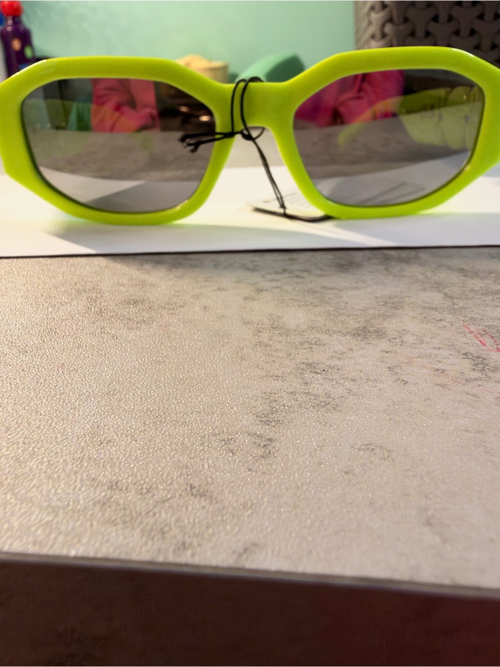 Neon Green Fashion Sunglasses -